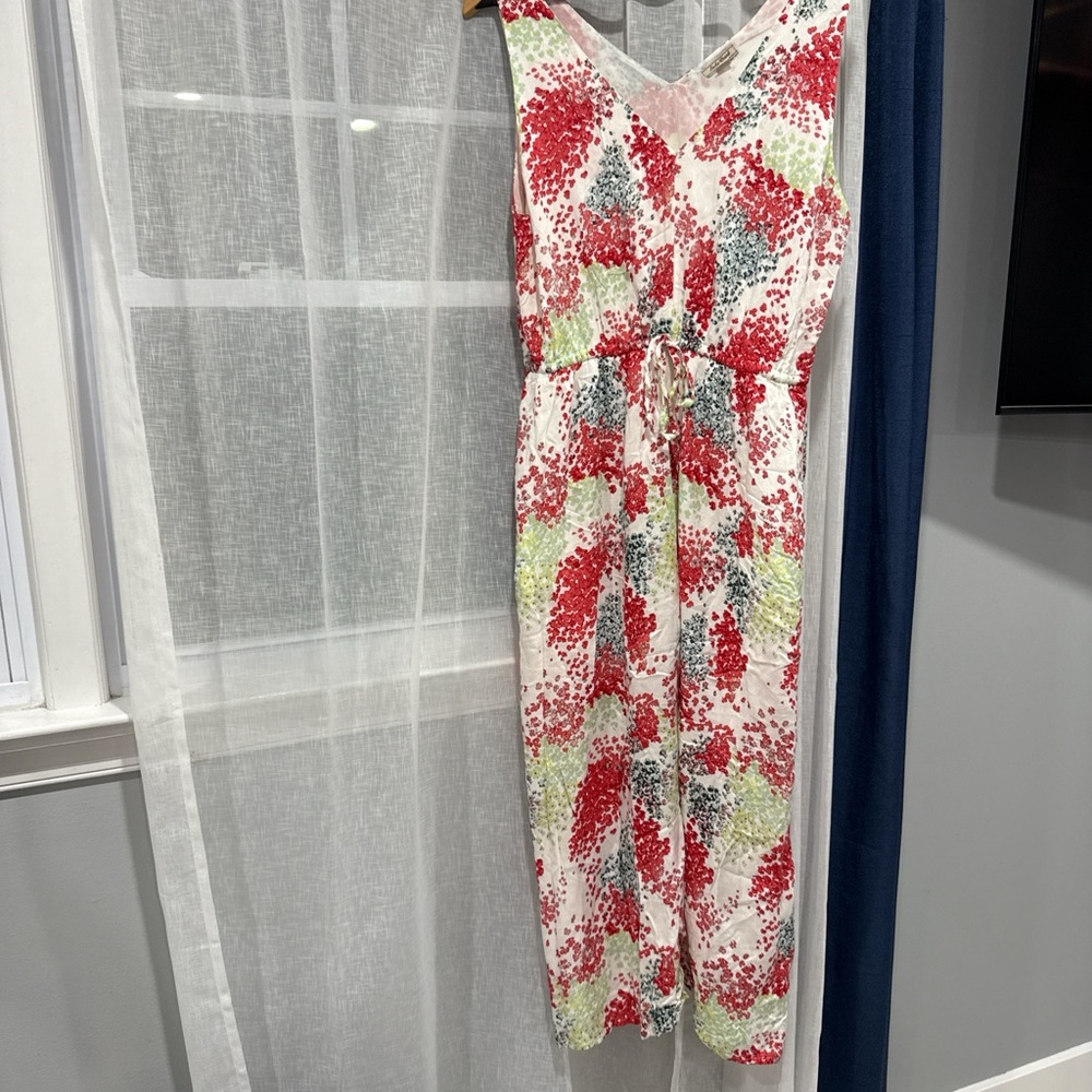 Lucky Brand Floral Print Dress - Red, Green, White